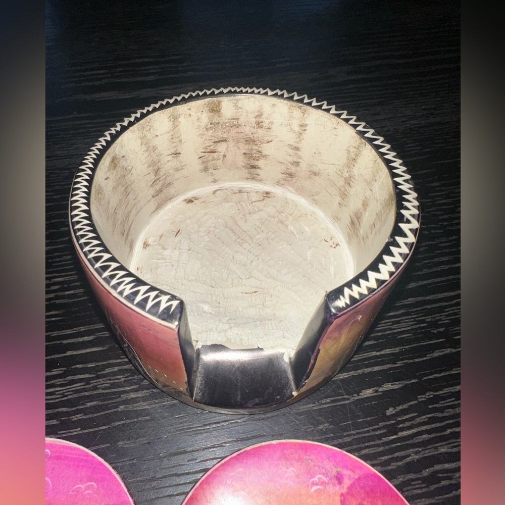 Handmade Handpainted African Coaster Set - Picture 9 of 11